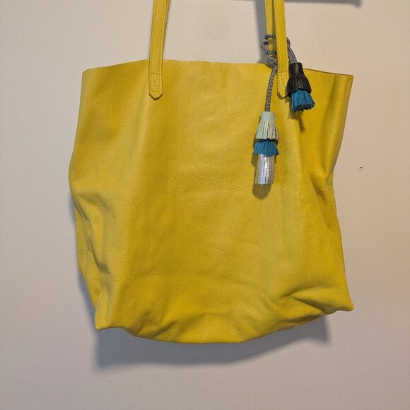 Yellow Leather Tote Bag - Picture 1 of 6